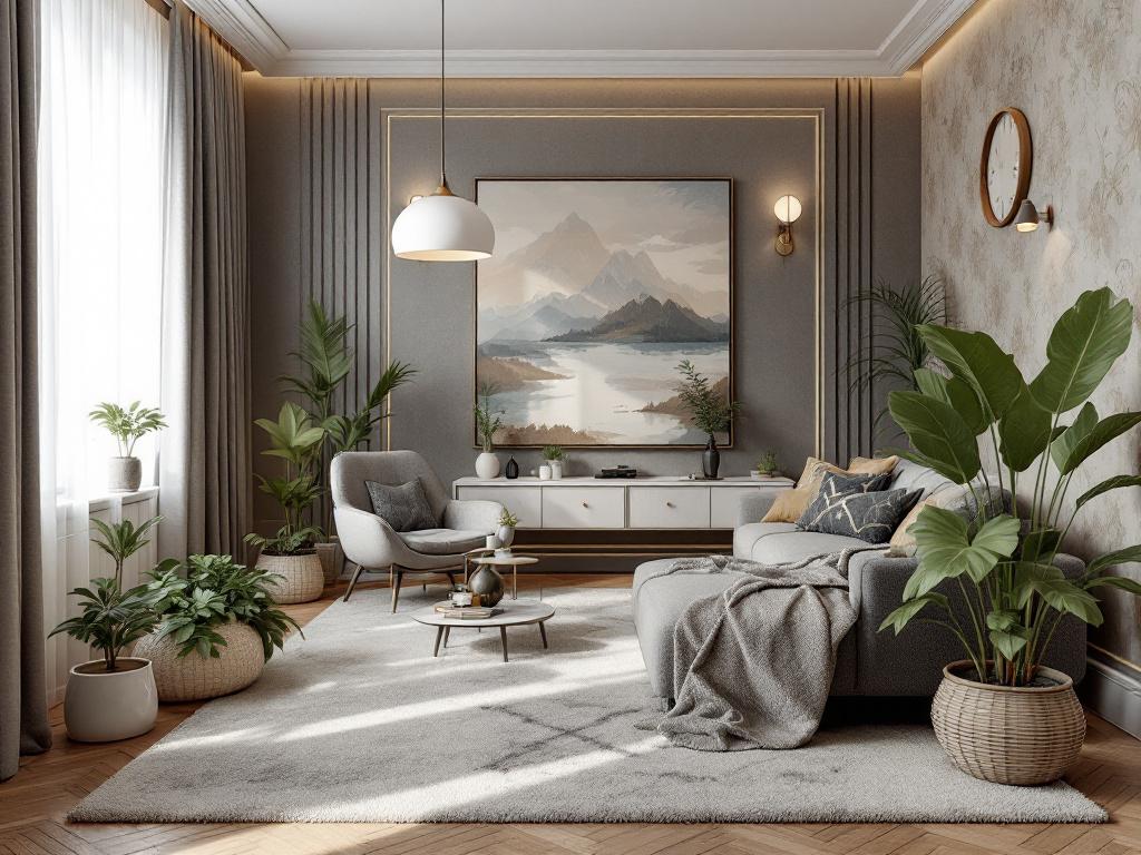 Художественный паркет в классическом интерьере, укладка ёлочкой