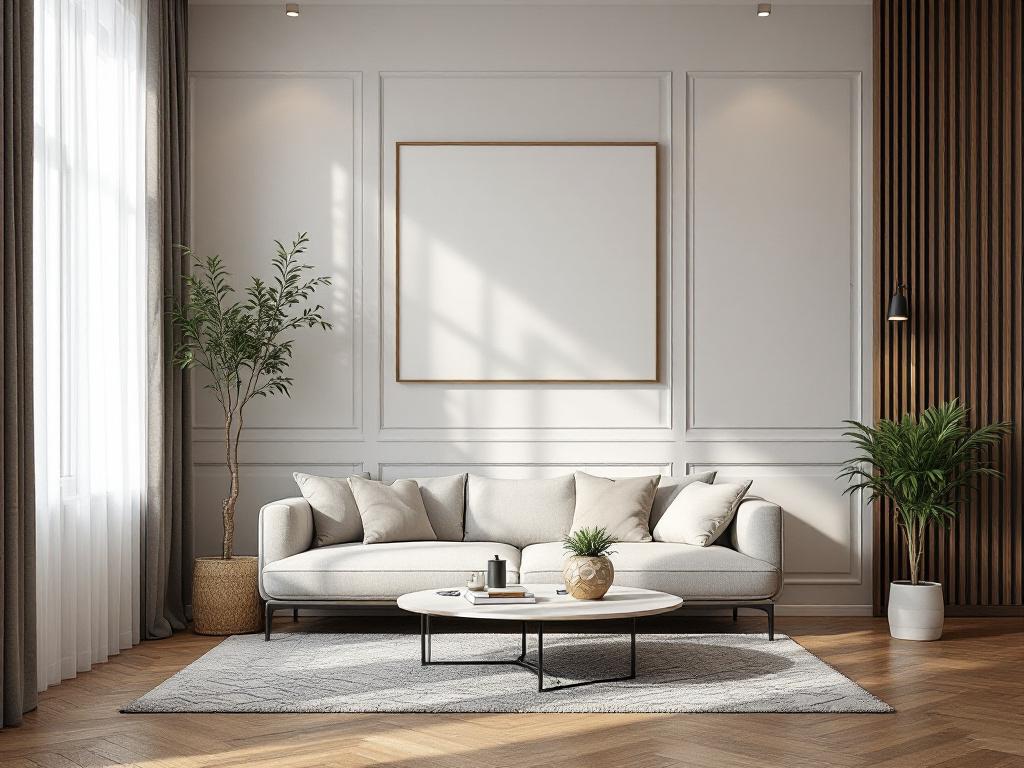 Декоративные элементы классического интерьера: зеркало, консоль, вазы