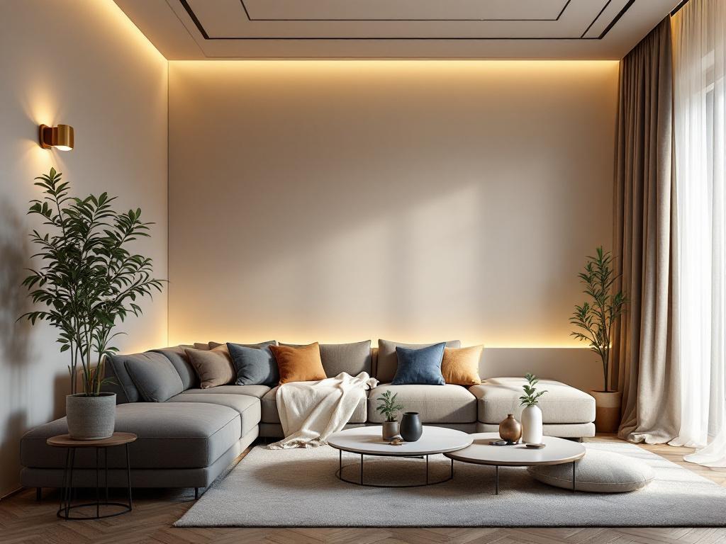 Светлый потолок и тёмный пол для визуального увеличения высоты