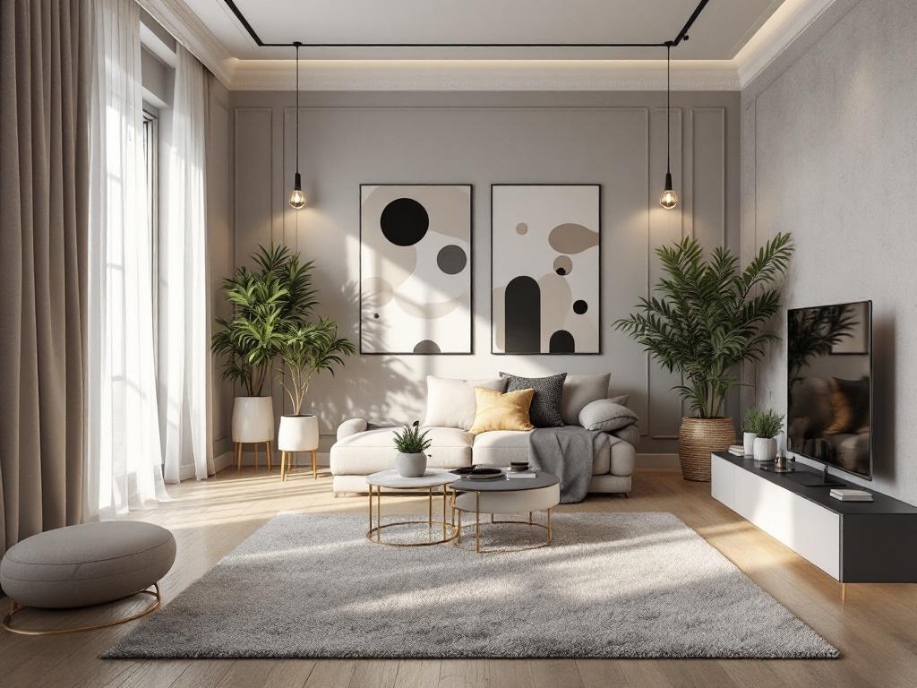 Живая зелёная стена в интерьере гостиной