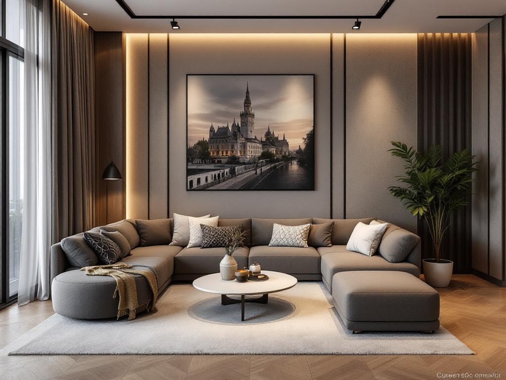 Вечернее освещение интерьера и сада создаёт единое пространство