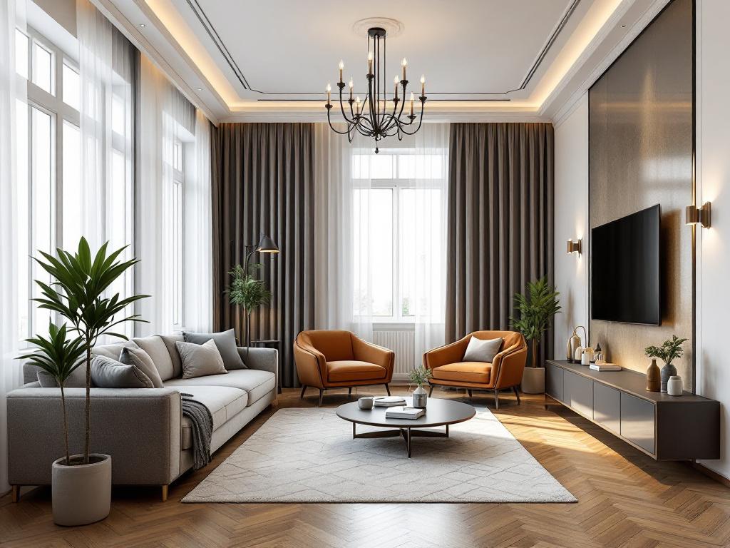 Дизайн интерьера магазина одежды с витринами и примерочными