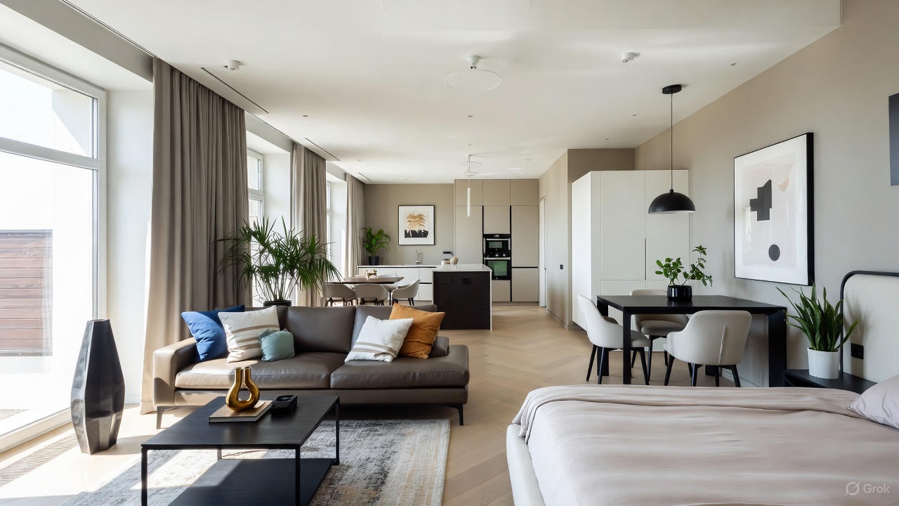 планировка квартиры в ЖК Резиденция Монэ с зонированием