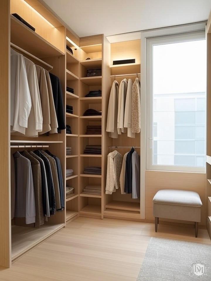 Дизайн гардеробной комнаты в современном стиле
