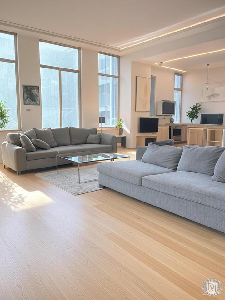 Пример планировки трёхкомнатной квартиры с зонированием