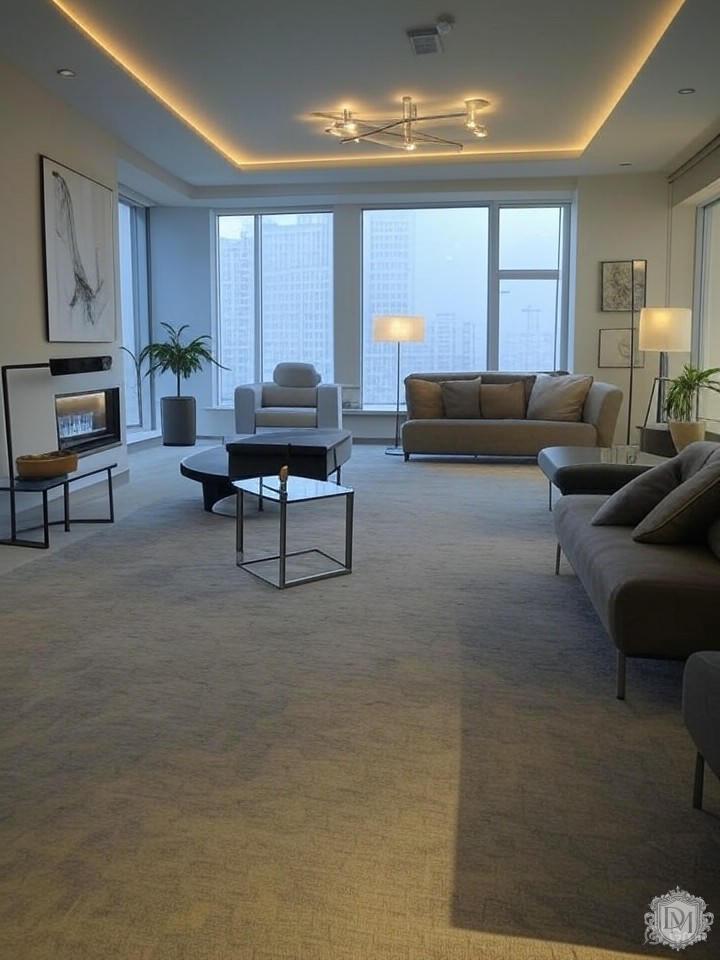 Многоуровневое освещение в дизайне квартиры ЖК Воробьёв Дом