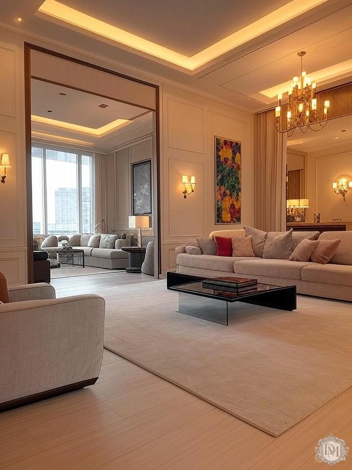 Многоуровневое освещение в элитной квартире ЖК Триумф Палас