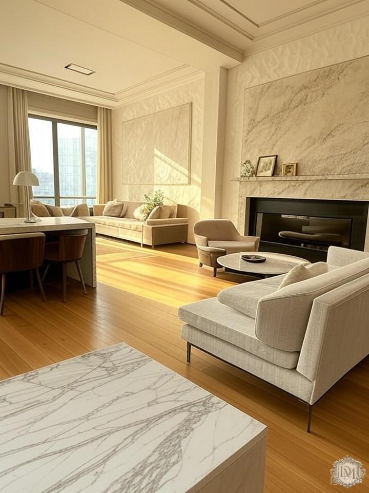 Премиальные материалы для отделки интерьера: мрамор, дерево, декоративная штукатурка