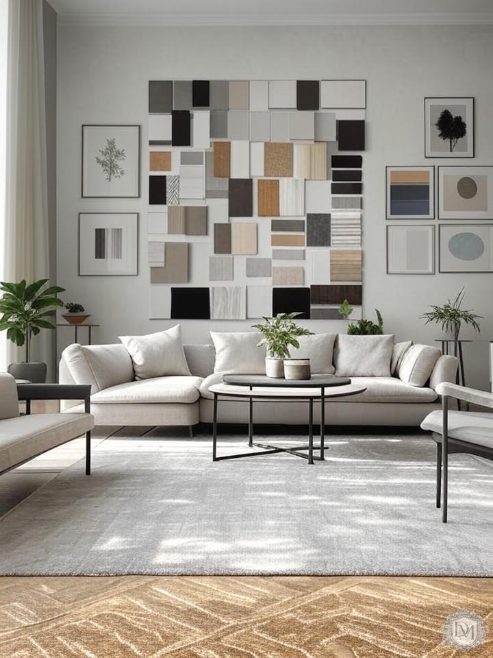 Концепция дизайна интерьера с мудбордом