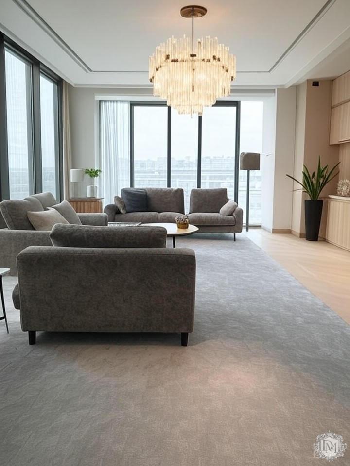 Современная классика в интерьере гостиной ЖК Ривер Хаус