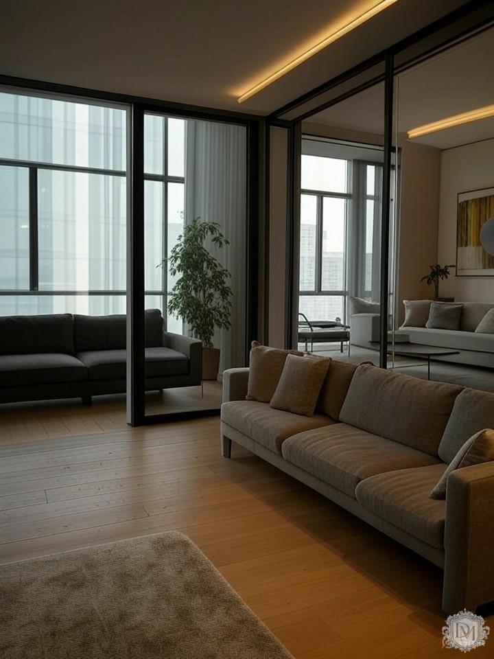 Трансформируемое пространство с раздвижными перегородками