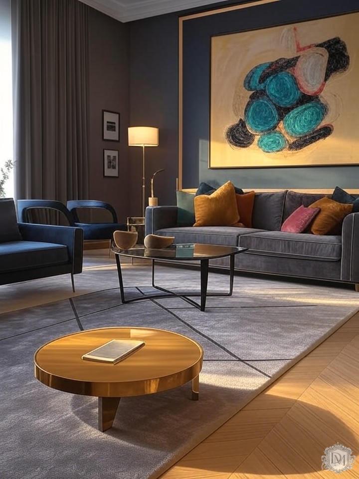 Эклектичный дизайн интерьера с элементами luxury в ЖК Пресня Сити