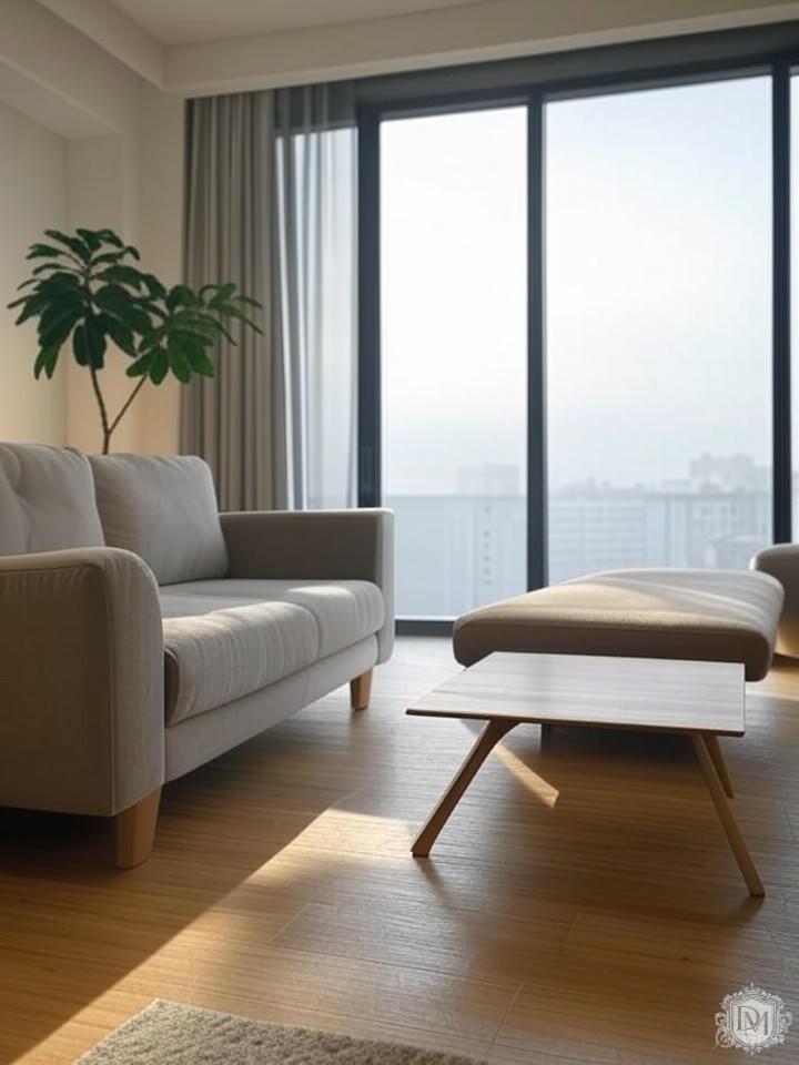 Использование натуральных материалов в дизайне квартиры Пресня Сити