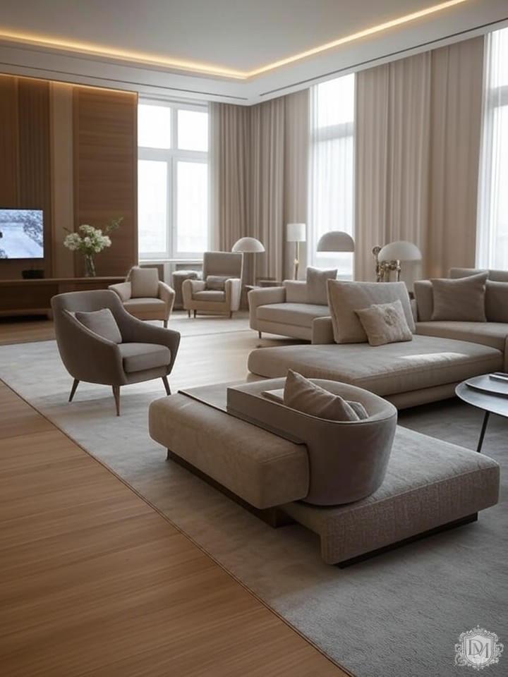 дизайн интерьера с высокими потолками в ЖК Легенда Цветного