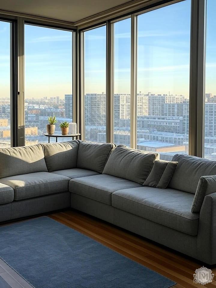 Панорамные окна в интерьере квартиры ЖК Knightsbridge Private Park