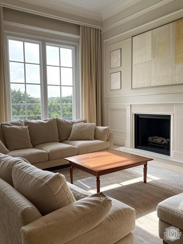 Современная классика в интерьере гостиной ЖК Knightsbridge