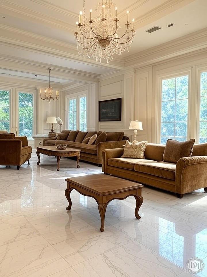 неоклассический дизайн интерьера в итальянском квартале