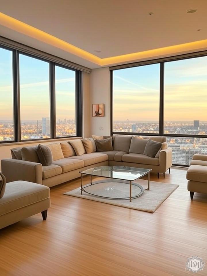 Планировка квартиры с панорамными окнами в ЖК Ильинка 3/8