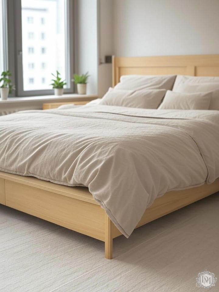 Скандинавский стиль в спальне ЖК Бадаевский