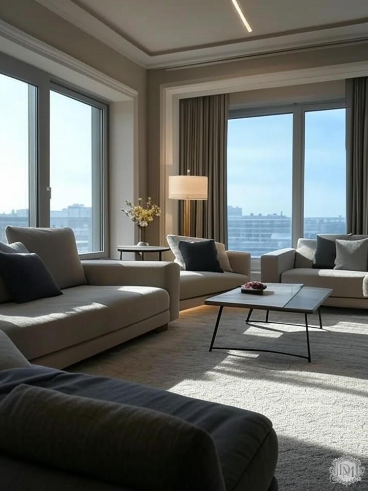 Схема многоуровневого освещения в квартире ЖК Бадаевский