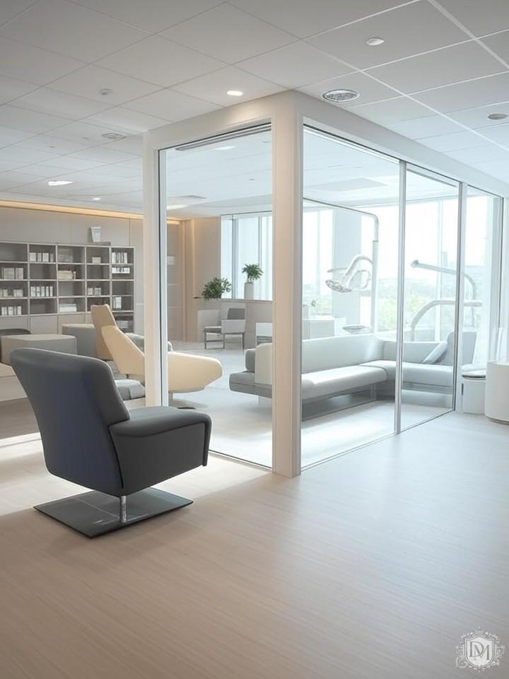 Планировка дизайн-проекта стоматологии с зонированием