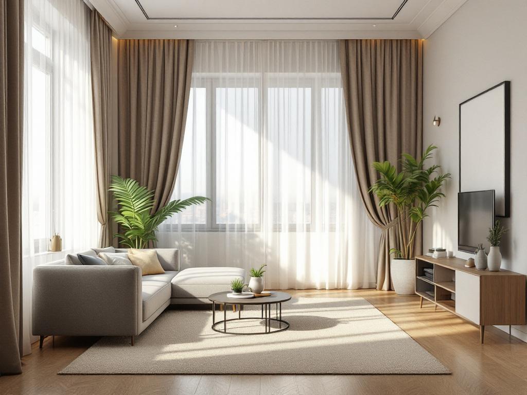 Цветовое зонирование стен в гостиной и столовой