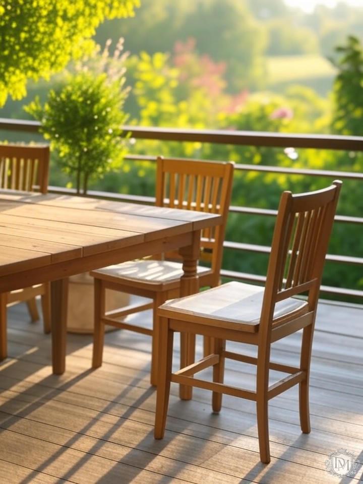 Обеденная зона на террасе загородного дома