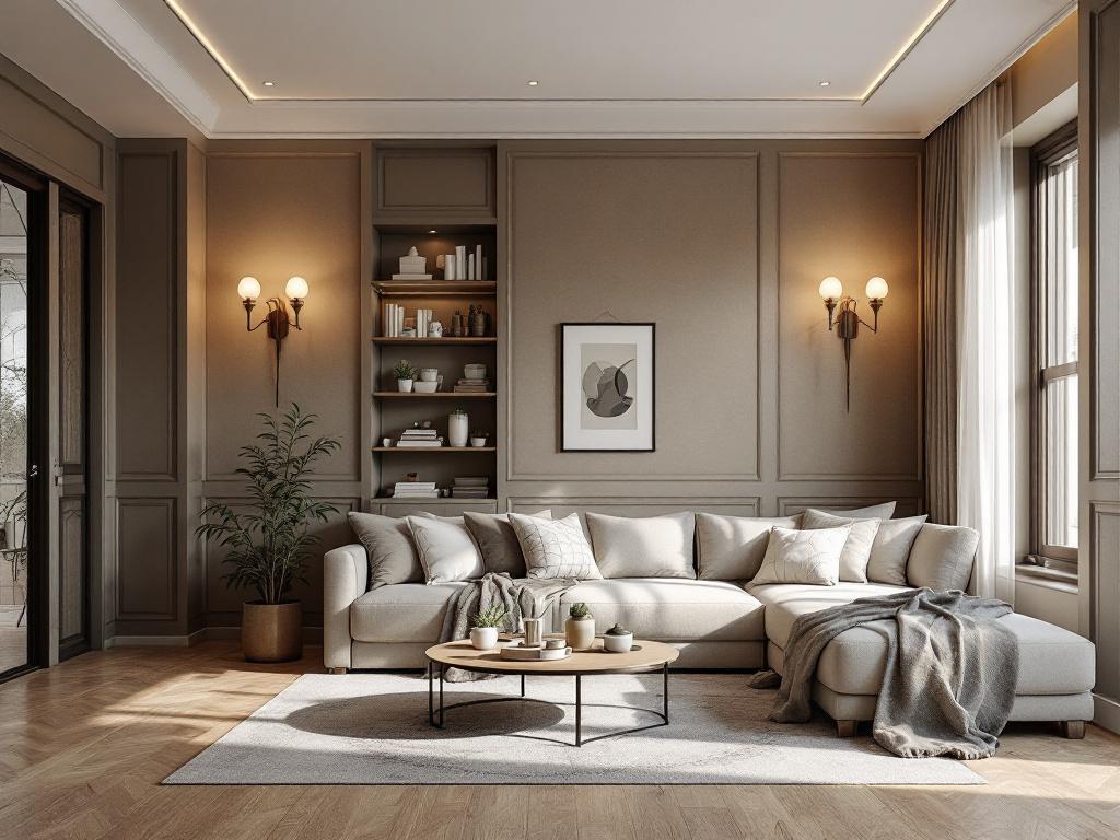 натуральные материалы в отделке гостиной