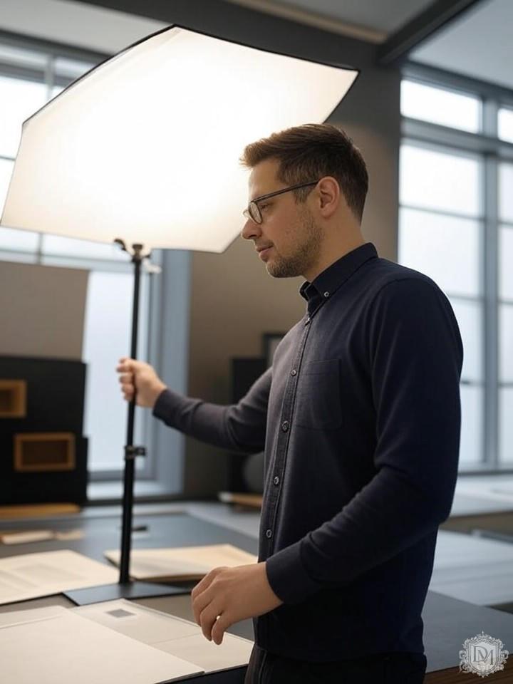 Светодизайнер за работой над проектом освещения интерьера