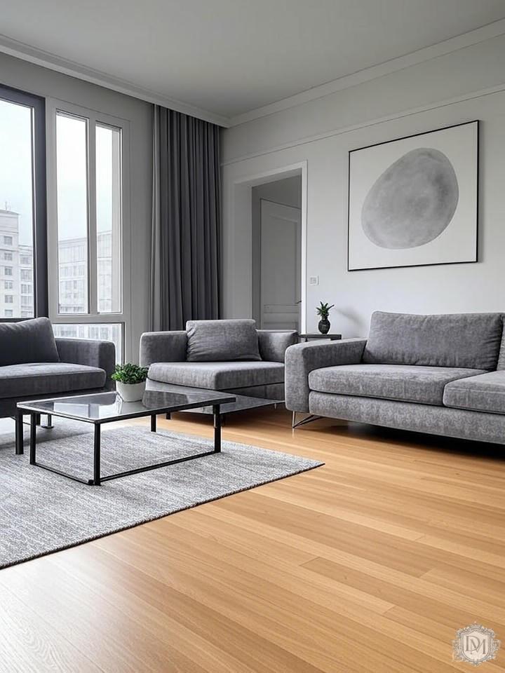 Современный дизайн интерьера квартиры в московском ЖК с элементами минимализма