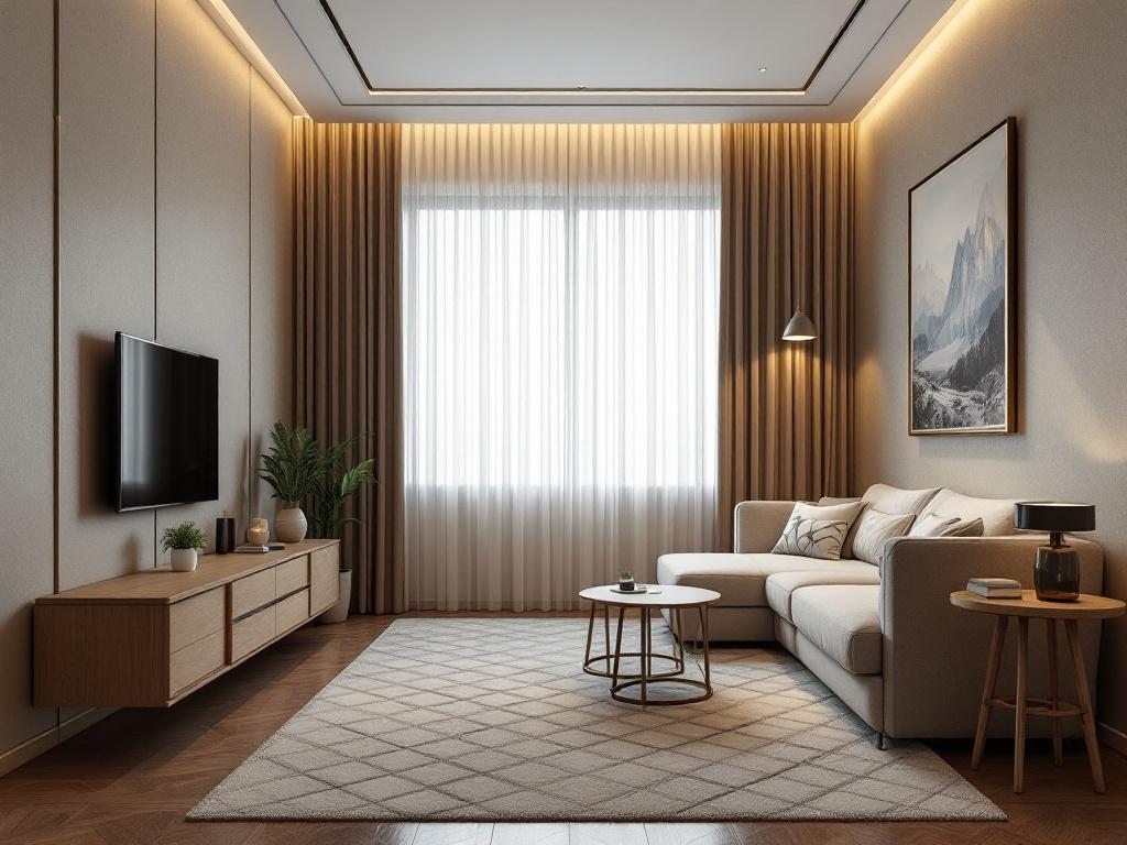 Минималистичный интерьер гостиной с чистыми линиями