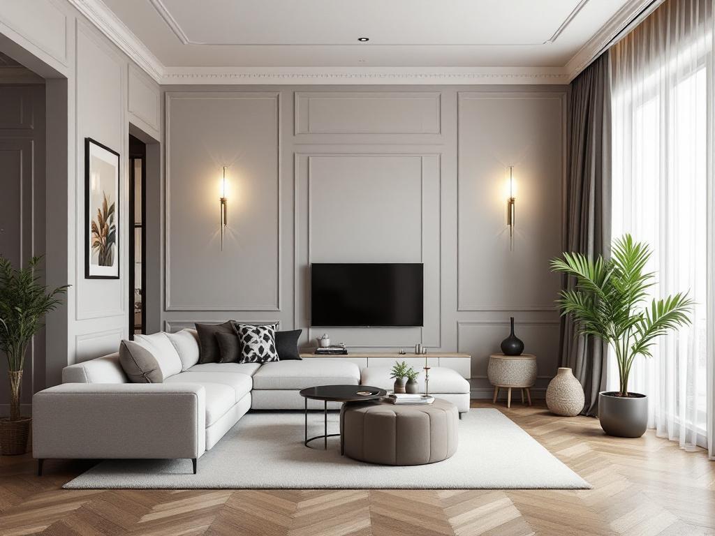 Процесс планирования дизайна интерьера с образцами материалов