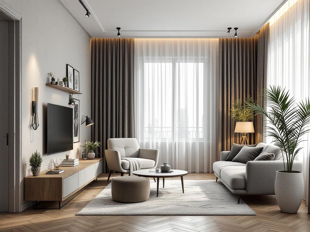 Схема циркадного освещения в интерьере с разными уровнями света