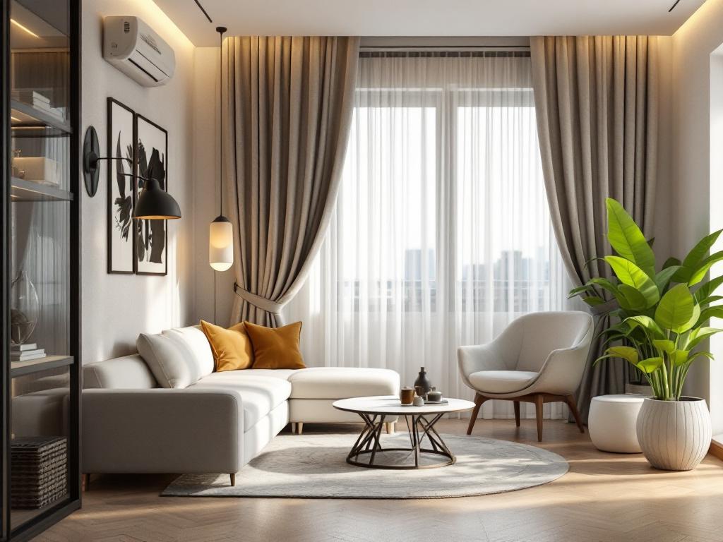 3D визуализация кухни с цельными фасадами в дизайн проекте