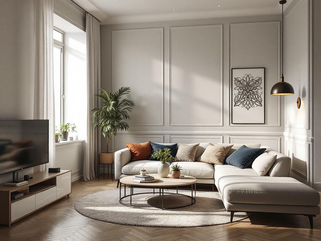 Кухня в стиле лофт с тёмными цельными фасадами