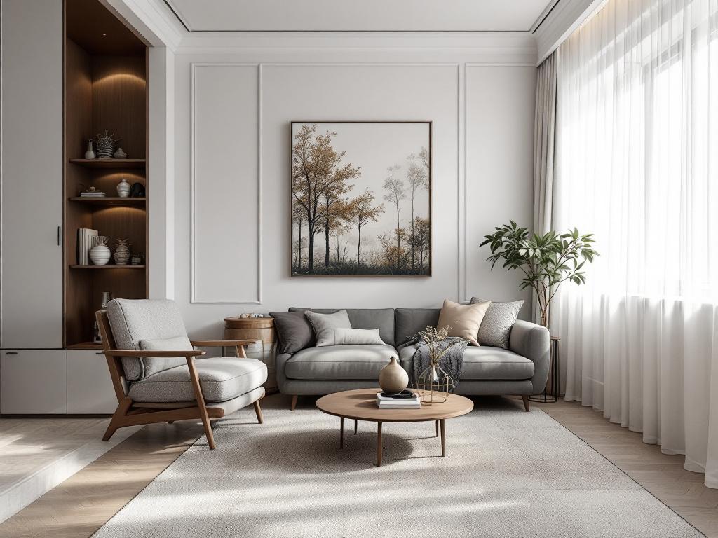 классический интерьер с керамическими элементами в гостиной