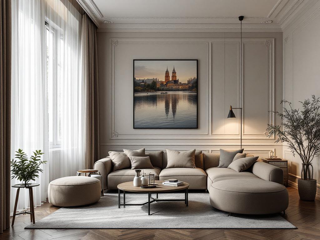 схема распределения цветов 60-30-10 в гостиной