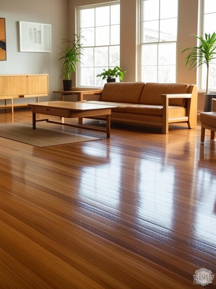 Пол из массива дуба и деревянная мебель в интерьере квартиры