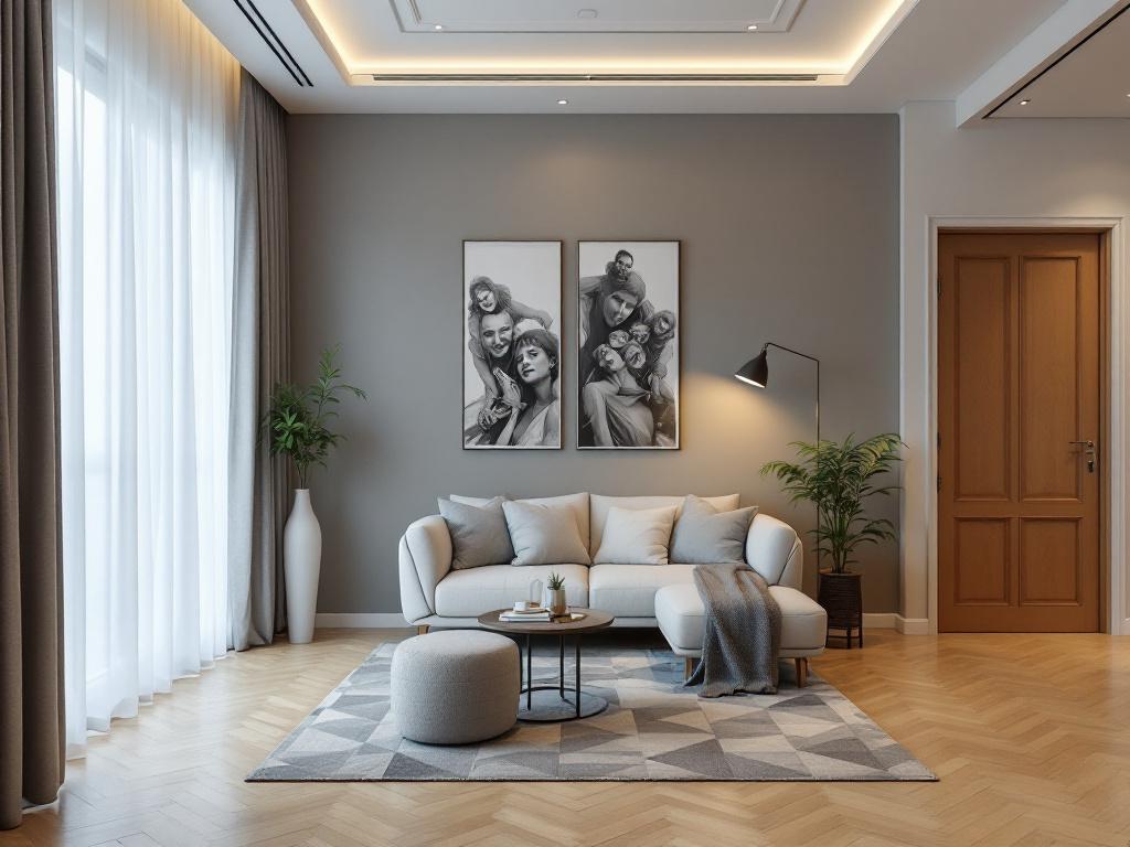 Современная планировка 4-комнатной квартиры с зонированием