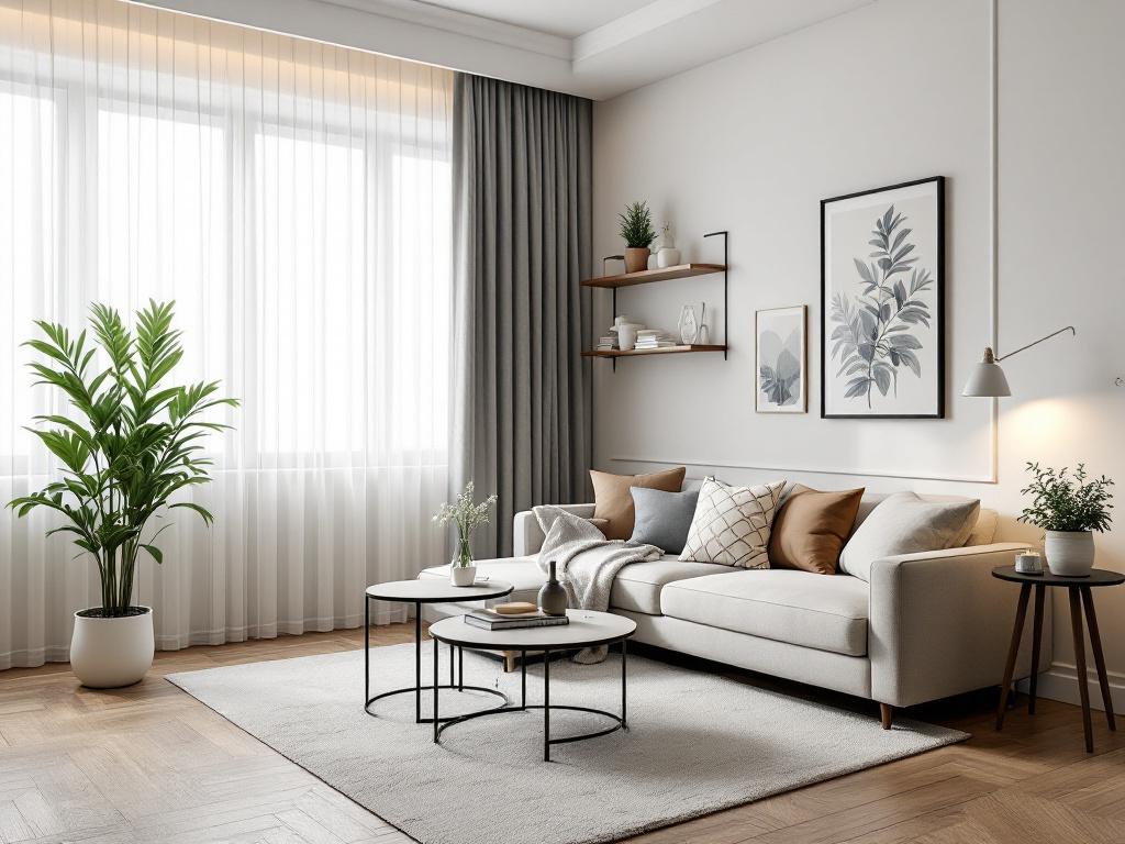 Гостиная в серо-горчичной гамме