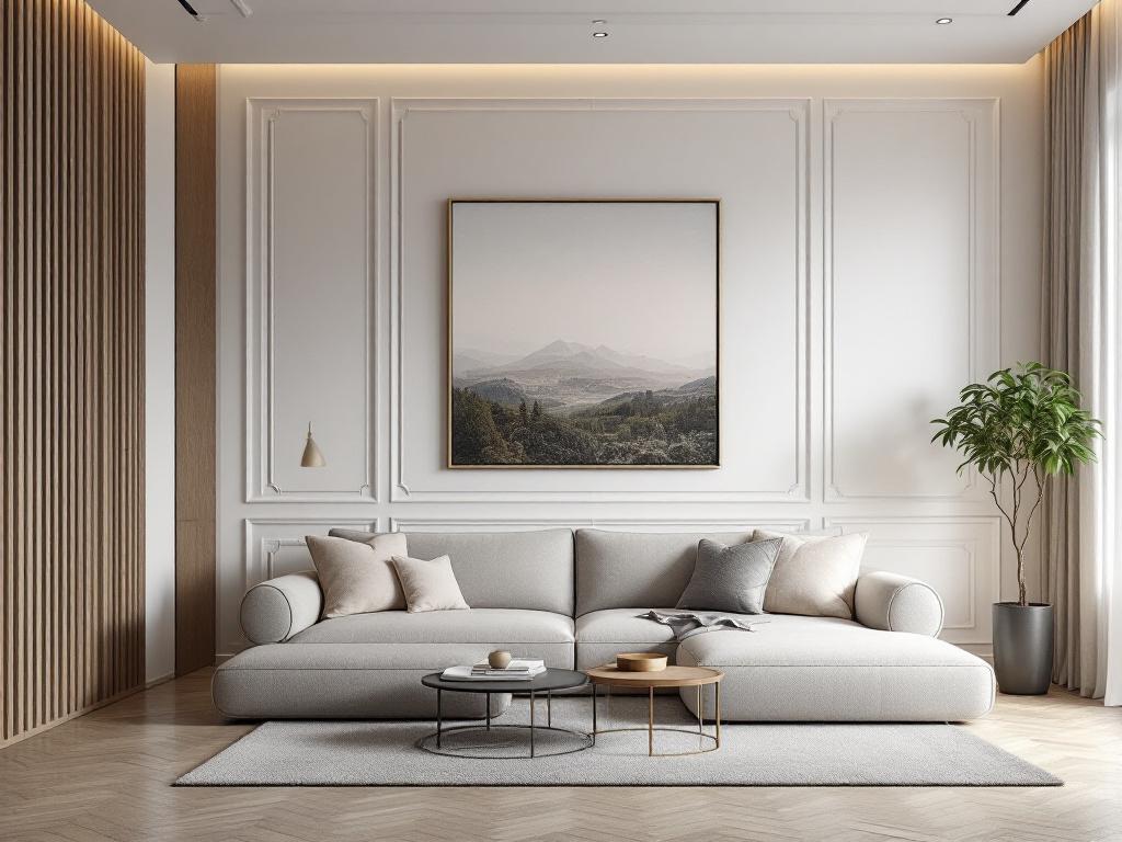 Высокие потолки в премиальном интерьере с многоуровневым освещением