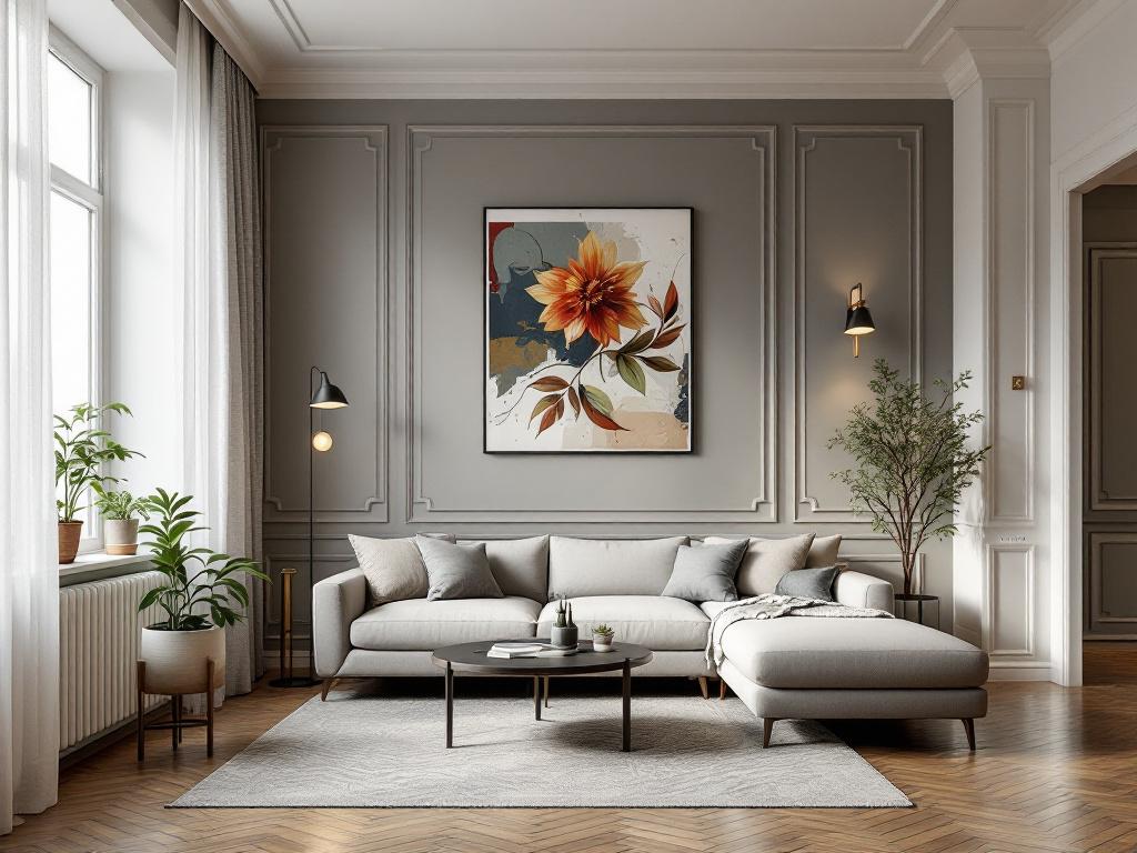 Современная лестница на больцах в двухуровневой квартире