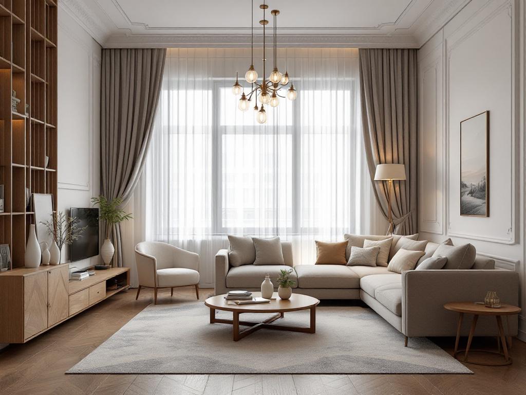 схема многоуровневого освещения в интерьере гостиной с акцентами