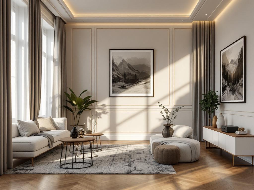 Развёртки стен с указанием отделки и расположения розеток в дизайн-проекте