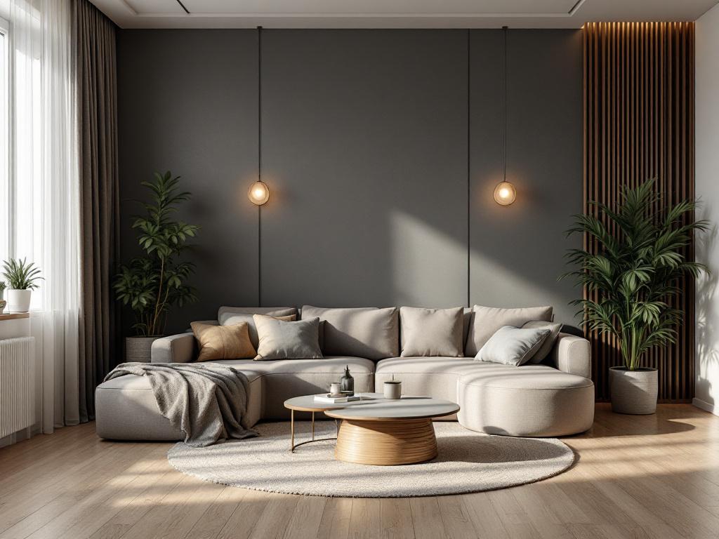 элитный дизайн гостиной с премиальными материалами и мебелью