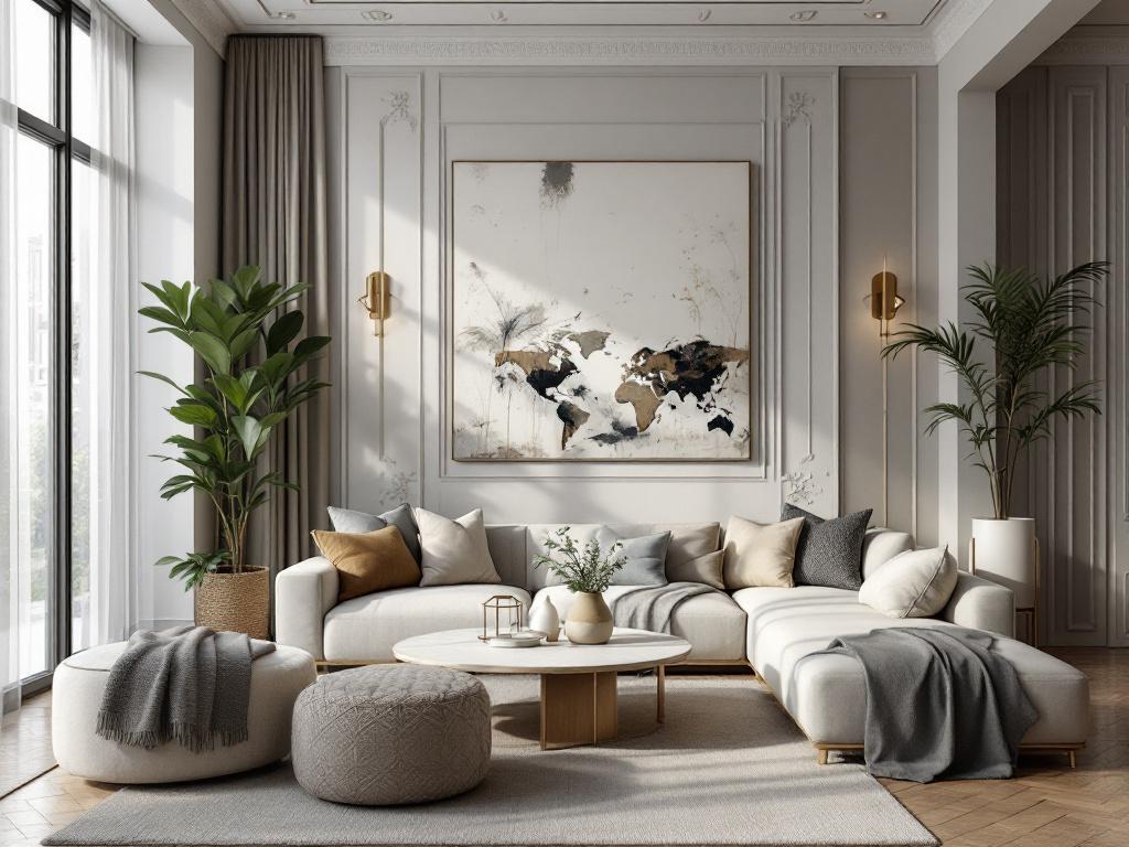 многоуровневое освещение в элитном интерьере с дизайнерскими светильниками