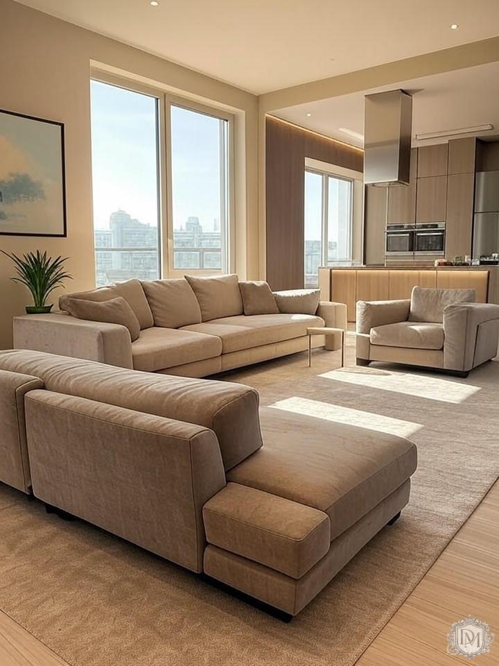 Современный дизайн трехкомнатной квартиры в Москве