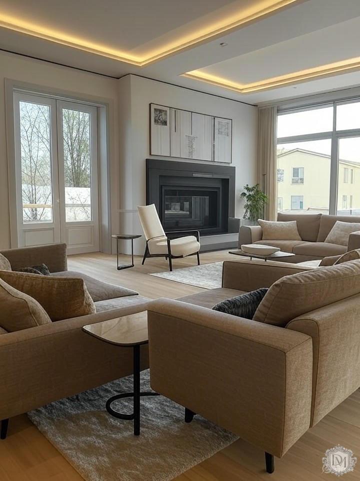 Планировочное решение первого этажа коттеджа