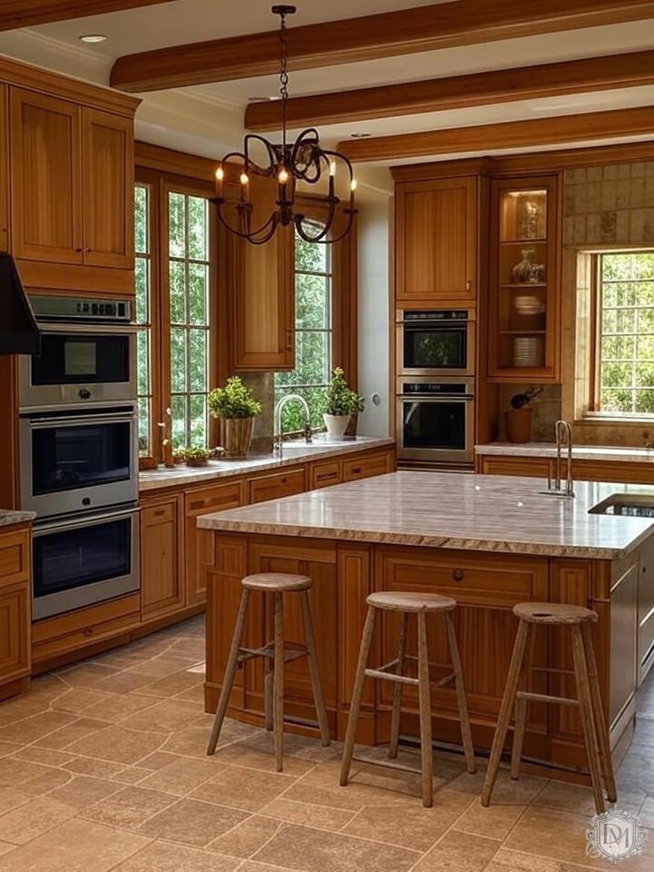 Премиальная кухня в интерьере коттеджа